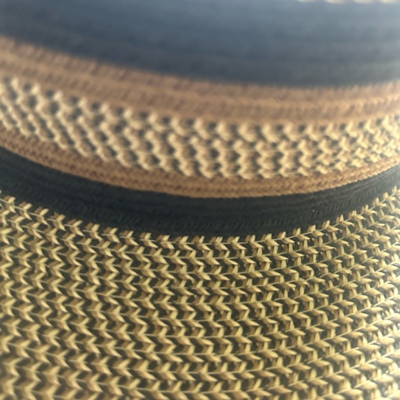 San Diego Hat Co. Huge rattan sun hat. Blk/tan stripe main image 5